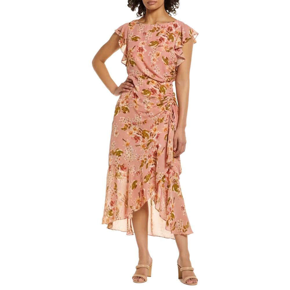 NWT Julia Jordan size 6 ruched detail midi dress floral